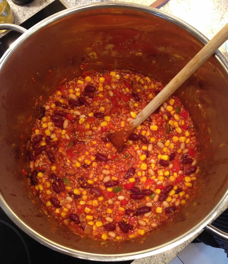 Self-made Chili con carne con carne